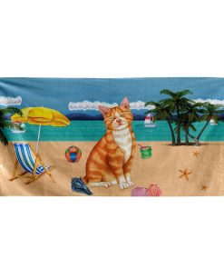 Gearhumans 3D Orange Tabby Cat Custom Beach Towel GW12052128 Towel Towel 60''x30'' 