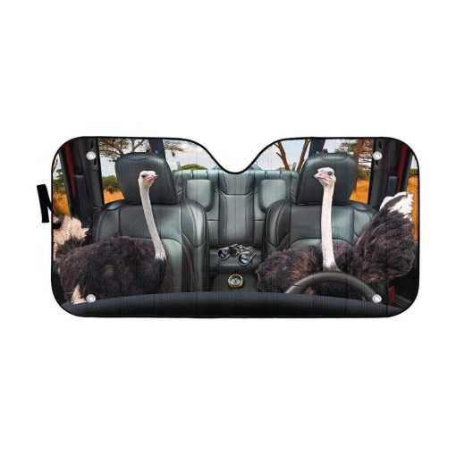 gearhumans 3D Ostrich Custom Car Auto Sunshade GS06071 Auto Sunshade 57''x27.5''