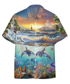Gearhumans 3D Paradise Bay Marine Life Custom Short Sleeve Shirt GS17062122 Hawai Shirt Hawai Shirt S 
