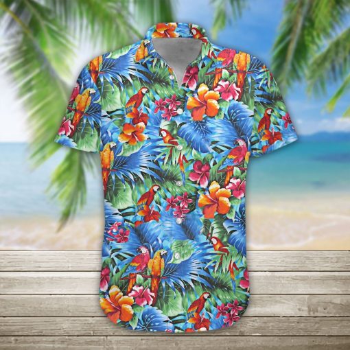 Gearhumans 3D Parrot Hawaii Shirt hawaii Short Sleeve Shirt