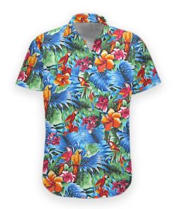 Gearhumans 3D Parrot Hawaii Shirt hawaii Short Sleeve Shirt S
