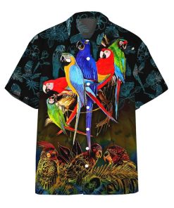 Gearhumans 3D Parrot Hawaii Shirt ZZ23036 Hawai Shirt Short Sleeve Shirt S 