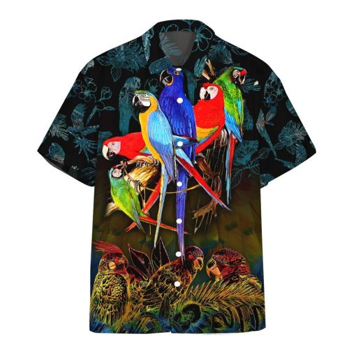 Gearhumans 3D Parrot Hawaii Shirt ZZ23036 Hawai Shirt Short Sleeve Shirt S