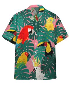 Gearhumans 3D Parrot Tropical Hawaii Shirt ZC13041 Hawai Shirt Short Sleeve Shirt S 