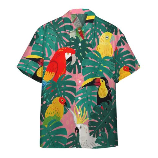Gearhumans 3D Parrot Tropical Hawaii Shirt ZC13041 Hawai Shirt Short Sleeve Shirt S