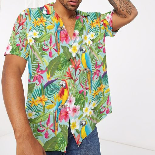Gearhumans 3D Parrot Tropical Hawaii Shirt ZC13042 Hawai Shirt