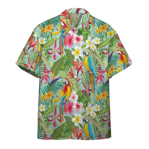Gearhumans 3D Parrot Tropical Hawaii Shirt ZC13042 Hawai Shirt Short Sleeve Shirt S