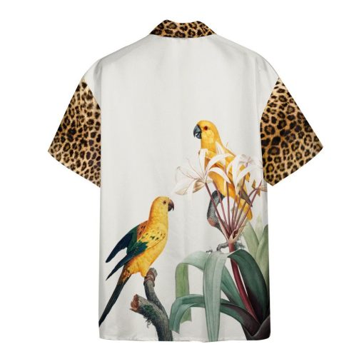 Gearhumans 3D Parrot With Leopard Skin Tropical Hawaii Shirt ZC13043 Hawai Shirt