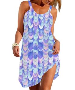 Gearhumans 3D Pastel Sparkle Mermaid Tail Custom Beach Dress GO08062116 Beach Dress Beach Dress S 