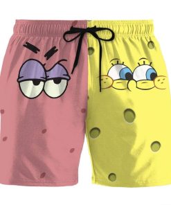 Gearhumans 3D Patrick Star SpongeBob SquarePants Custom Summer Beach Shorts Swim Trunks GV19063 Men Shorts Men Shorts S 