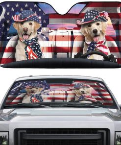 gearhumans 3D Patriot Dalmatian Custom Car Auto Sunshade GL29055 Auto Sunshade 