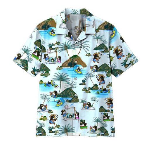 Gearhumans 3D Penguin Hawaii Shirt ZZ2505218 Hawai Shirt