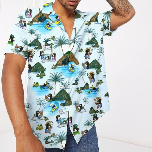 Gearhumans 3D Penguin Hawaii Shirt ZZ2505218 Hawai Shirt