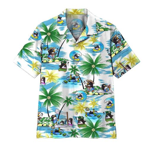 Gearhumans 3D Penguin Hawaii Shirt ZZ2505219 Hawai Shirt Short Sleeve Shirt S