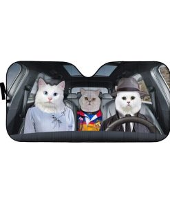 gearhumans 3D Persian Cat Family Custom Car Auto Sunshade GL13055 Auto Sunshade 57''x27.5'' 