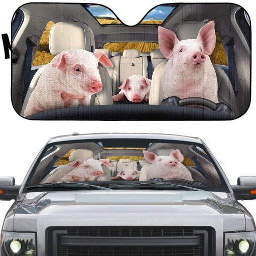 gearhumans 3D Pigs Custom Car Auto Sunshade GS30072 Auto Sunshade