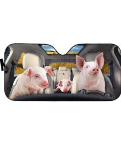 gearhumans 3D Pigs Custom Car Auto Sunshade GS30072 Auto Sunshade 57''x27.5'' 