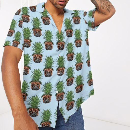Gearhumans 3D Pineapple Pug Custom Hawaii Shirt GO07072115 Hawai Shirt