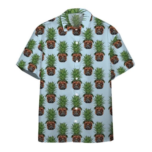Gearhumans 3D Pineapple Pug Custom Hawaii Shirt GO07072115 Hawai Shirt Hawai Shirt S