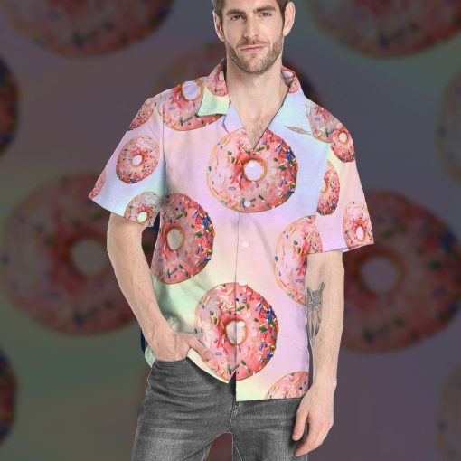 Gearhumans 3D Pink Donuts Custom Hawaii Shirt GO12052110 Hawai Shirt