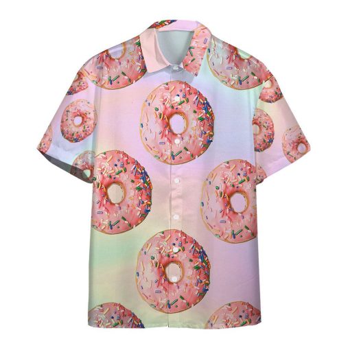 Gearhumans 3D Pink Donuts Custom Hawaii Shirt GO12052110 Hawai Shirt Short Sleeve Shirt S