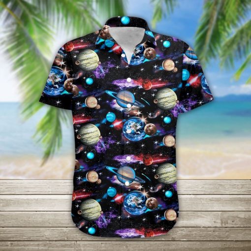 Gearhumans 3D Planets Solar System Hawaii Shirt hawaii Short Sleeve Shirt