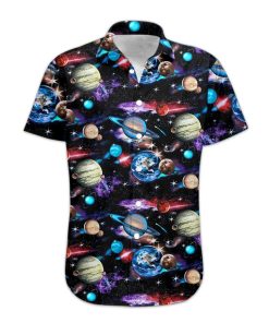 Gearhumans 3D Planets Solar System Hawaii Shirt hawaii Short Sleeve Shirt S