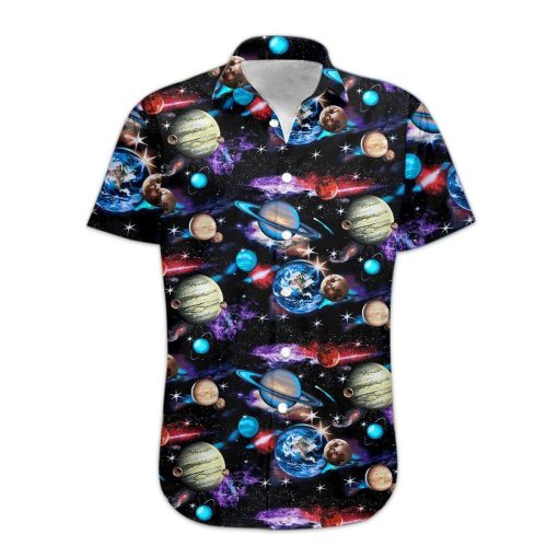 Gearhumans 3D Planets Solar System Hawaii Shirt hawaii Short Sleeve Shirt S