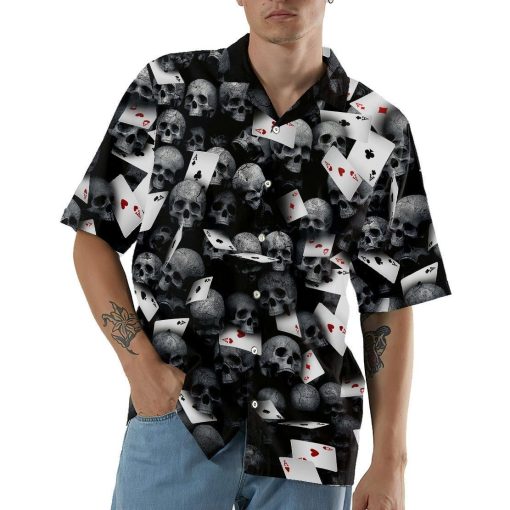Gearhumans 3D Playing Card Skull Hawaii Shirt ZZ2904216 Hawai Shirt