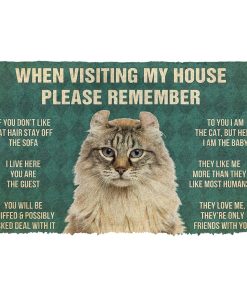 Gearhumans 3D Please Remember American Curl Cat House Rules Custom Doormat GS07052114 Doormat Doormat S(15,8inchx23,6inch) 