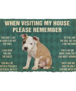 Gearhumans 3D Please Remember American Staffordshire Terrier Puppy Dogs House Rules Custom Doormat GO07052130 Doormat Doormat S(15,8inchx23,6inch) 