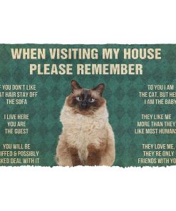 Gearhumans 3D Please Remember Balinese Cats House Rules Custom Doormat GS1006211 Doormat Doormat S(15,8inchx23,6inch) 