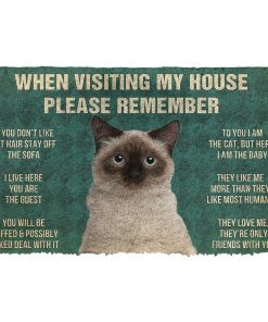 Gearhumans 3D Please Remember Birman Cat House Rules Custom Doormat GS0605215 Doormat Doormat S(15,8inchx23,6inch) 