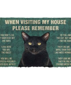 Gearhumans 3D Please Remember Bombay Cat House Rules Custom Doormat GS1005219 Doormat Doormat S(15,8inchx23,6inch) 