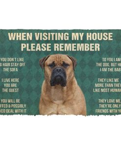 Gearhumans 3D Please Remember Bullmastiff Dogs House Rules Custom Doormat GS07052124 Doormat Doormat S(15,8inchx23,6inch) 