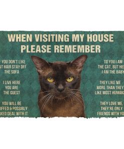 Gearhumans 3D Please Remember Burmese Cat House Rules Custom Doormat GS1005218 Doormat Doormat S(15,8inchx23,6inch) 