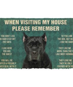 Gearhumans 3D Please Remember Cane Corso Dogs House Rules Custom Doormat GS24052122 Doormat Doormat S(15,8inchx23,6inch) 