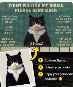 Gearhumans 3D Please Remember Cats House Rules Custom Name Custom Photo Doormat GS1006218 Doormat 