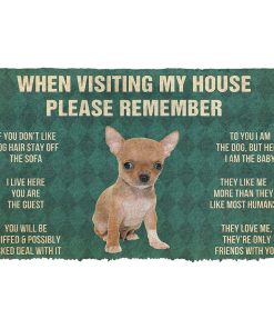 Gearhumans 3D Please Remember Chihuahua Puppy Dogs House Rules Custom Doormat GO18052113 Doormat Doormat S(15,8inchx23,6inch) 