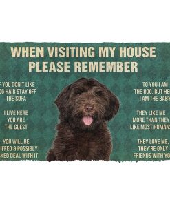 Gearhumans 3D Please Remember Chocolate Labradoodles House Rule Custom Doormat GW2204216 Doormat Doormat S(15,8inchx23,6inch) 