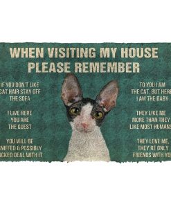 Gearhumans 3D Please Remember Cornish Rex Cats House Rules Custom Doormat GS1005212 Doormat Doormat S(15,8inchx23,6inch) 