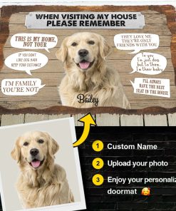Gearhumans 3D Please Remember Dogs House Rule Custom Photo Custom Name Doormat GW0107211 Doormat Custom Photo S(15,8 inch x 23,6 inch ) 