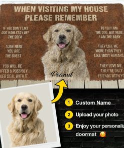 Gearhumans 3D Please Remember Dogs House Rule Custom Photo Custom Name Doormat GW0107216 Doormat Custom Photo S(15,8 inch x 23,6 inch) 