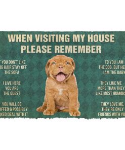 Gearhumans 3D Please Remember Dogue de Bordeaux Puppy Dogs House Rules Custom Doormat GO07052132 Doormat Doormat S(15,8inchx23,6inch) 