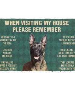 Gearhumans 3D Please Remember Dutch Shepherd Dogs House Rules Custom Doormat GS2105215 Doormat Doormat S(15,8inchx23,6inch) 