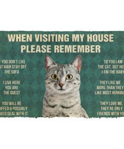 Gearhumans 3D Please Remember Egyptian Mau Cats House Rules Custom Doormat GS1005217 Doormat Doormat S(15,8inchx23,6inch) 