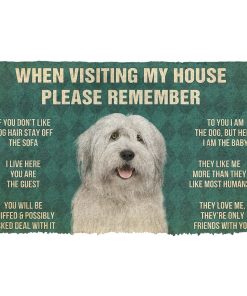 Gearhumans 3D Please Remember English Sheepdog House Rules Custom Doormat GW19045 Doormat Doormat S(15,8''x23,6'') 