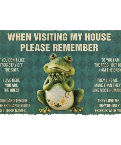 Gearhumans 3D Please Remember Frog House Rules Custom Doormat GW290416 Doormat Doormat S(15,8inchx23,6inch) 