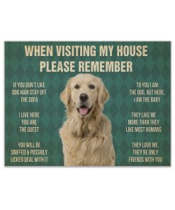 Gearhumans 3D Please Remember Golden Retriever Rules Custom Canvas GW3105211 Canvas 1 Piece Non Frame M