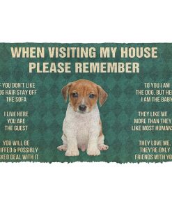 Gearhumans 3D Please Remember Jack Russell Terrier Puppy Dogs House Rules Custom Doormat GO18052115 Doormat Doormat S(15,8inchx23,6inch) 